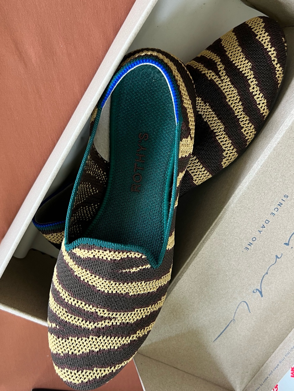 Rothy's Giraffe Striped Knit Slip-On Flats